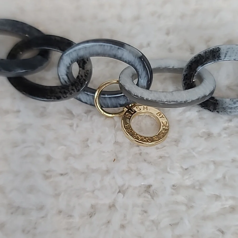 Rush by Denis & Charles Boho Chunky Circle Marbled Link Statement Necklace - NWT